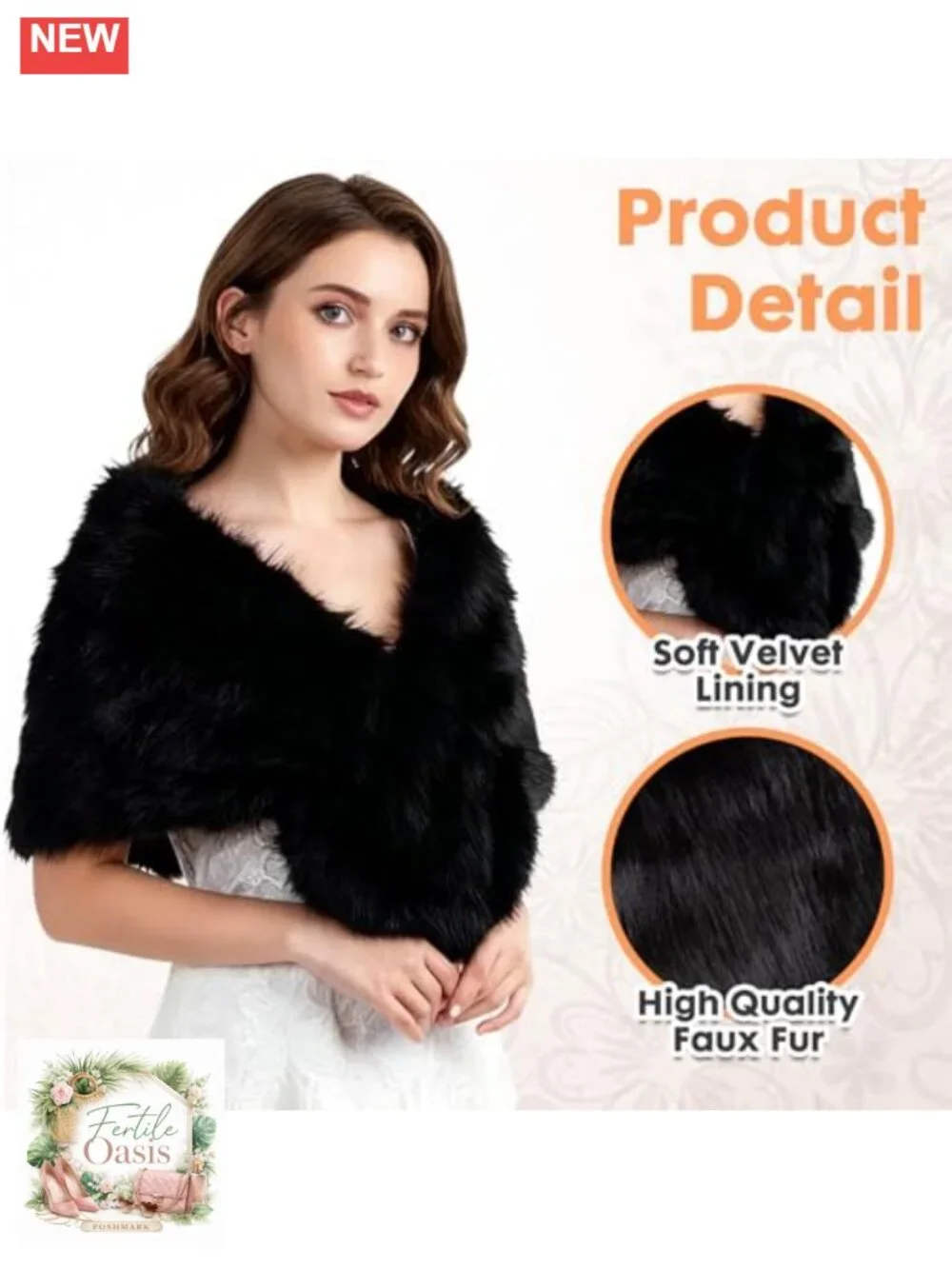 Faux Fur Collar Scarf Wrap Shawl Winter Warm Stole Neck Warmer Womens